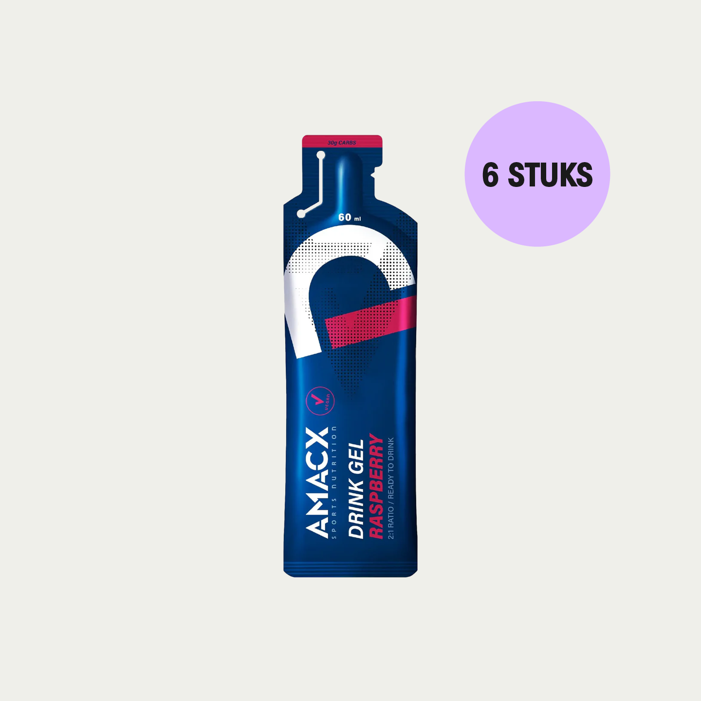 Amacx Drink Gels Rasberry 6 gels. Gel hardlopen - SportvoedingDirect