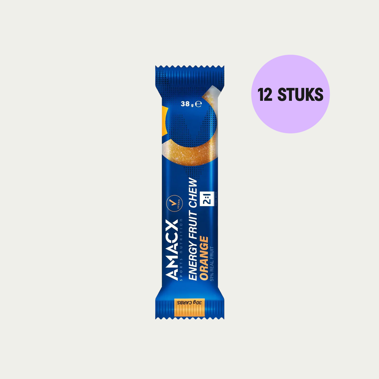 Amacx Energy Fruit Chew Orange 12 energierepen - sportvoeding wielrennen - SportvoedingDirect