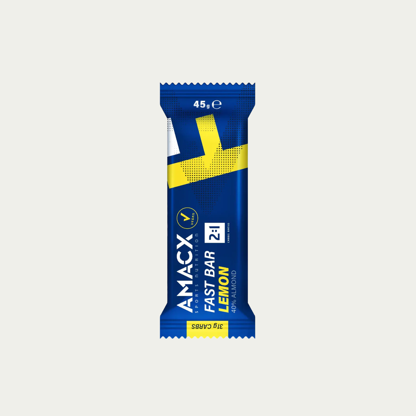 Amacx Fast Bar met 2:1 koolhydraatratio (glucose:fructose). 31 gram koolhydraten per energiereep