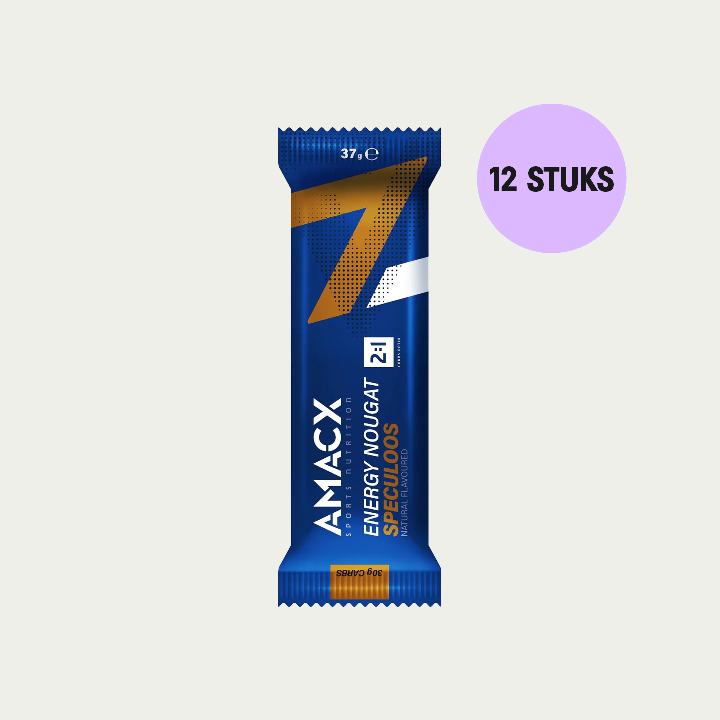 Amacx Energy Nougat Speculoos sportrepen - 12 stuks met speculaassmaak en 32g koolhydraten - SportvoedingDirect
