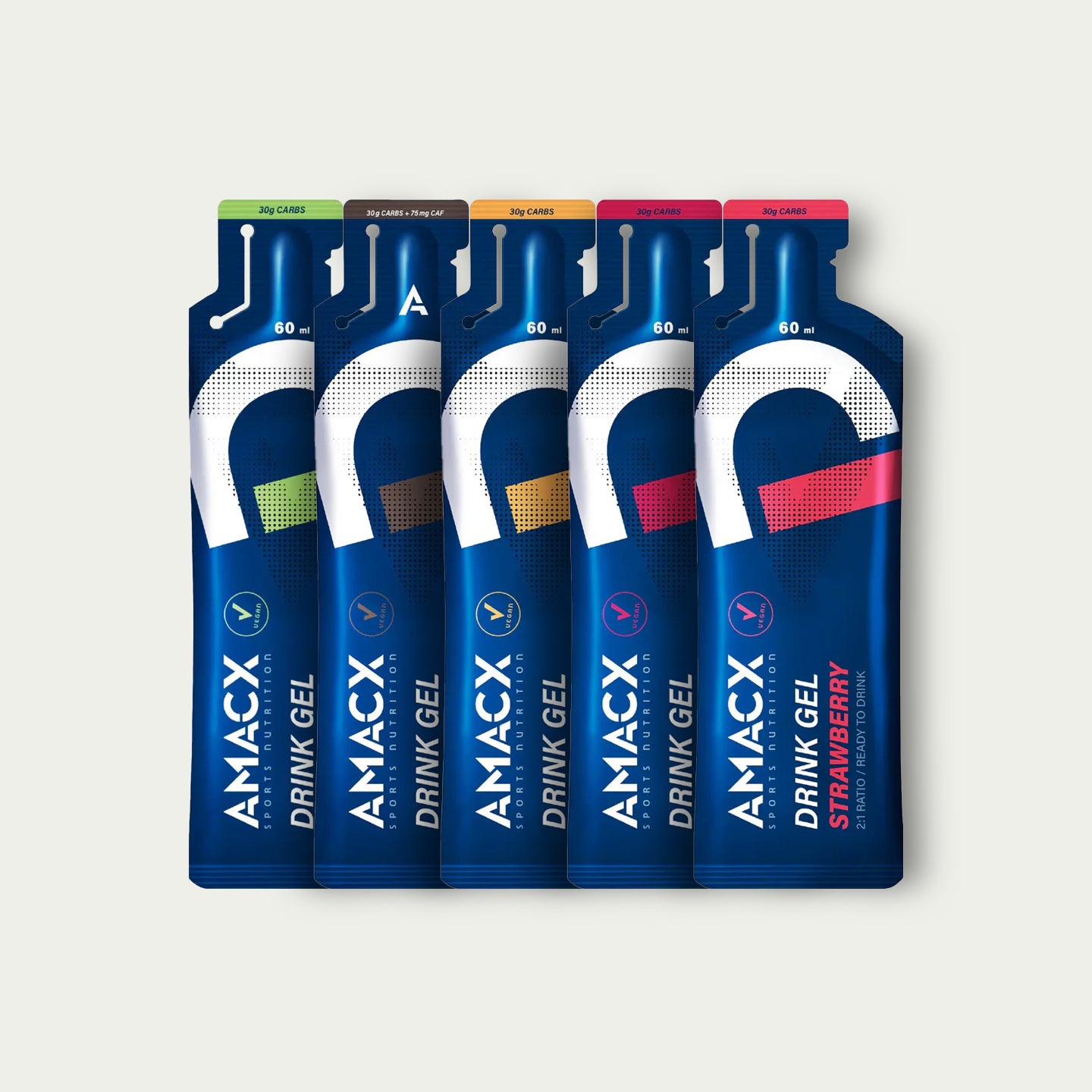 Amacx Drink Gel Combi – mix van energy gels met diverse smaken voor wielrennen en triathlon.