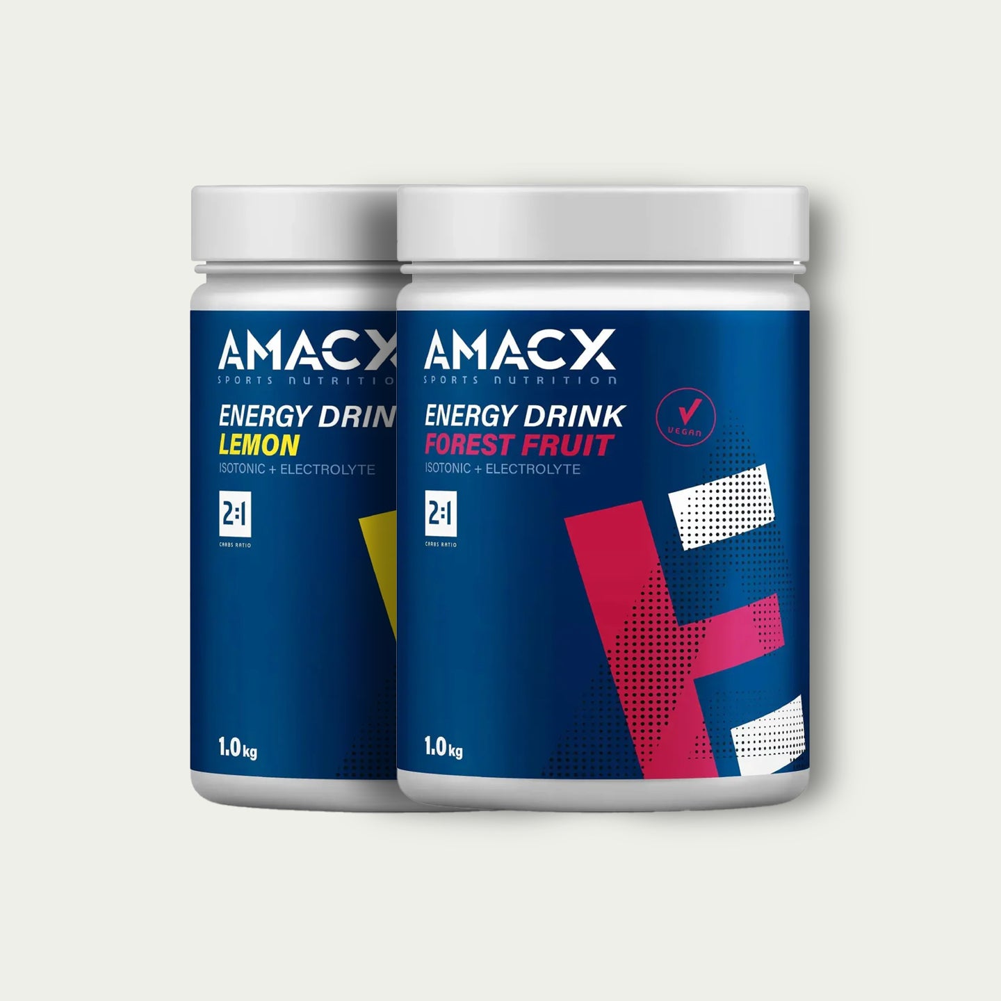 Amacx Energy Drink Combi – mix van isotone sportdranken met elektrolyten voor herstel en energie bij triathlon.