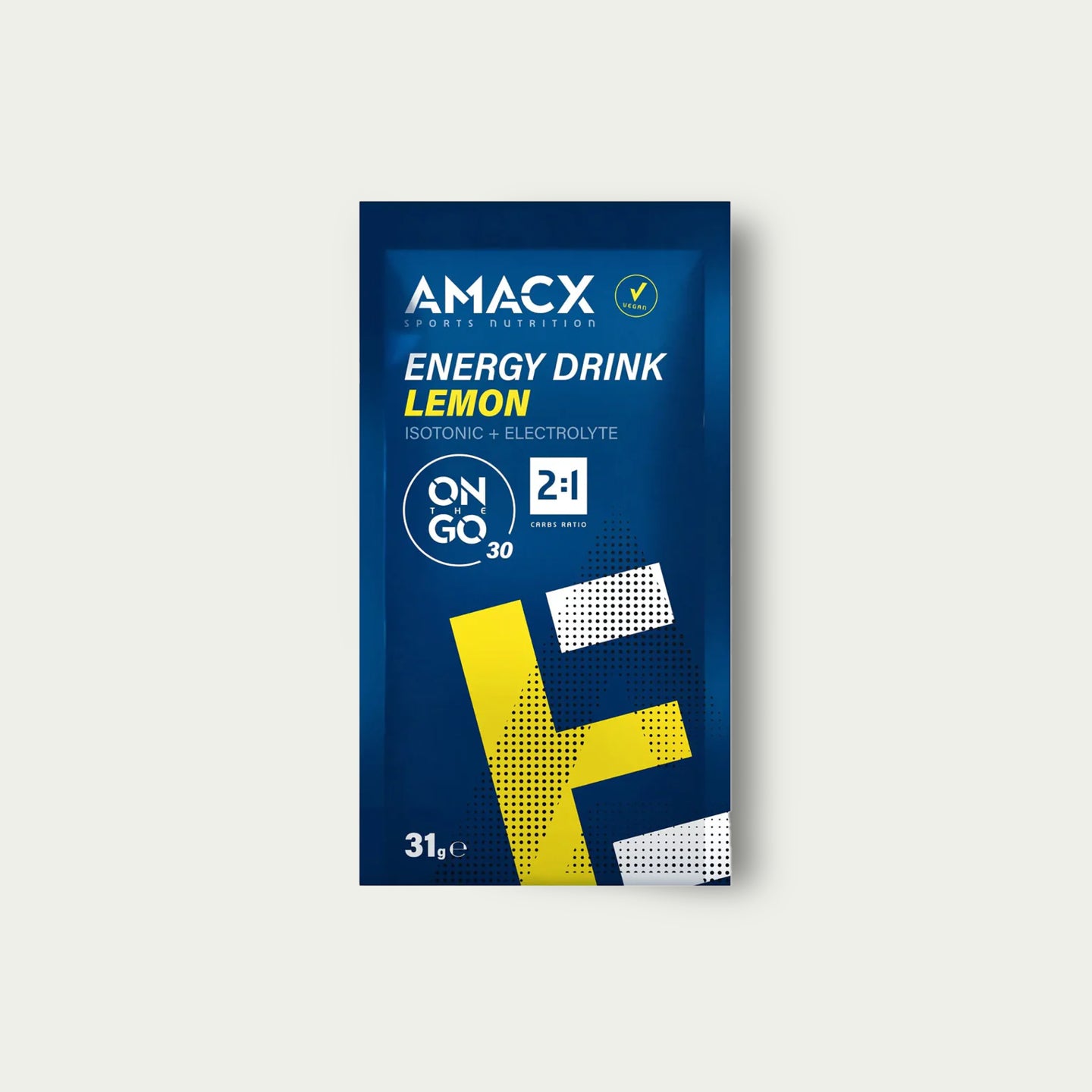 Amacx Energy Drink Sachet Lemon – frisse isotone sportdrank met mineralen voor hardlopers en duursport.