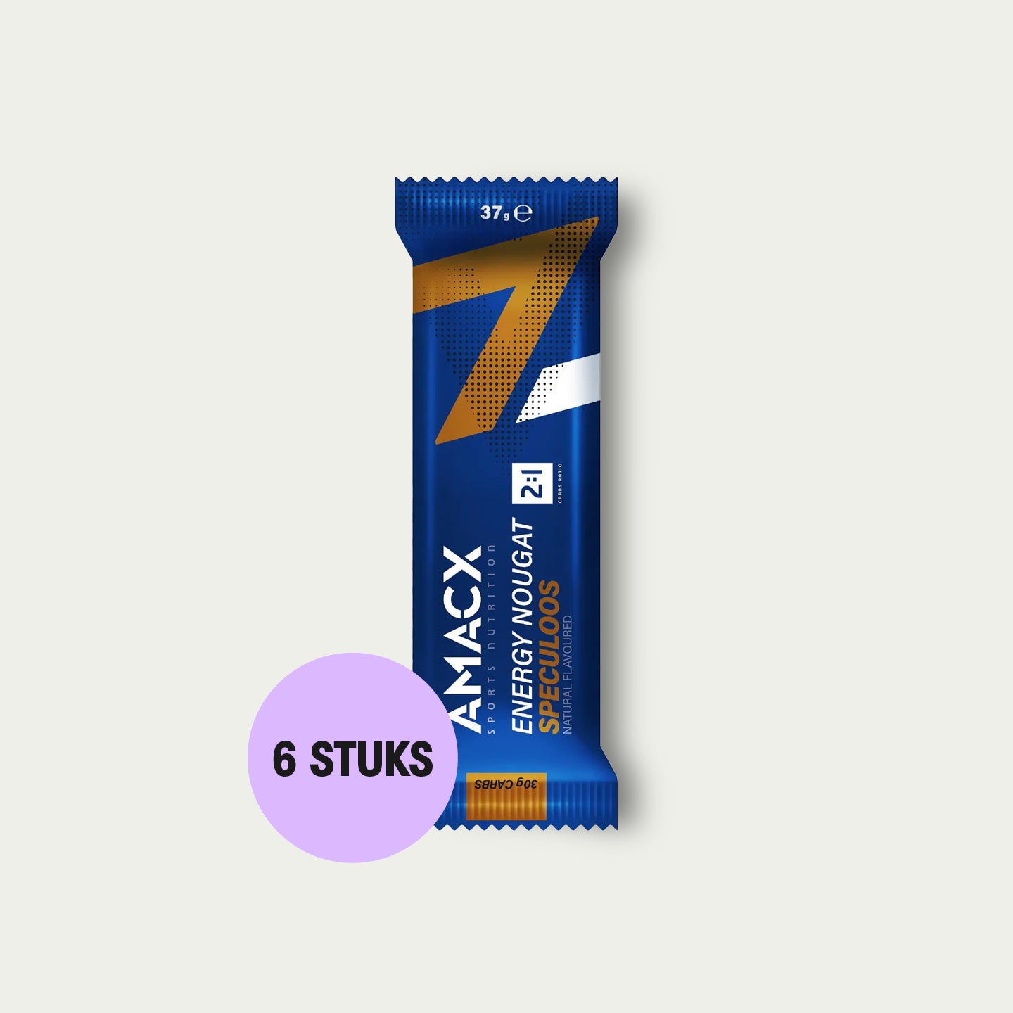 Amacx Energy Nougat Speculoos 6 stuks – energy bar voor hardlopers met koolhydraten en eiwitten.
