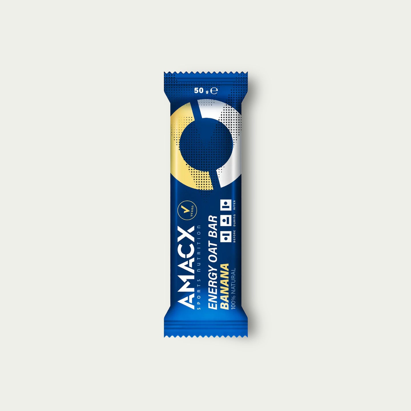 Amacx Energy Oat Bar Banana – havermout energiereep voor wielrennen met koolhydraten en vezels.