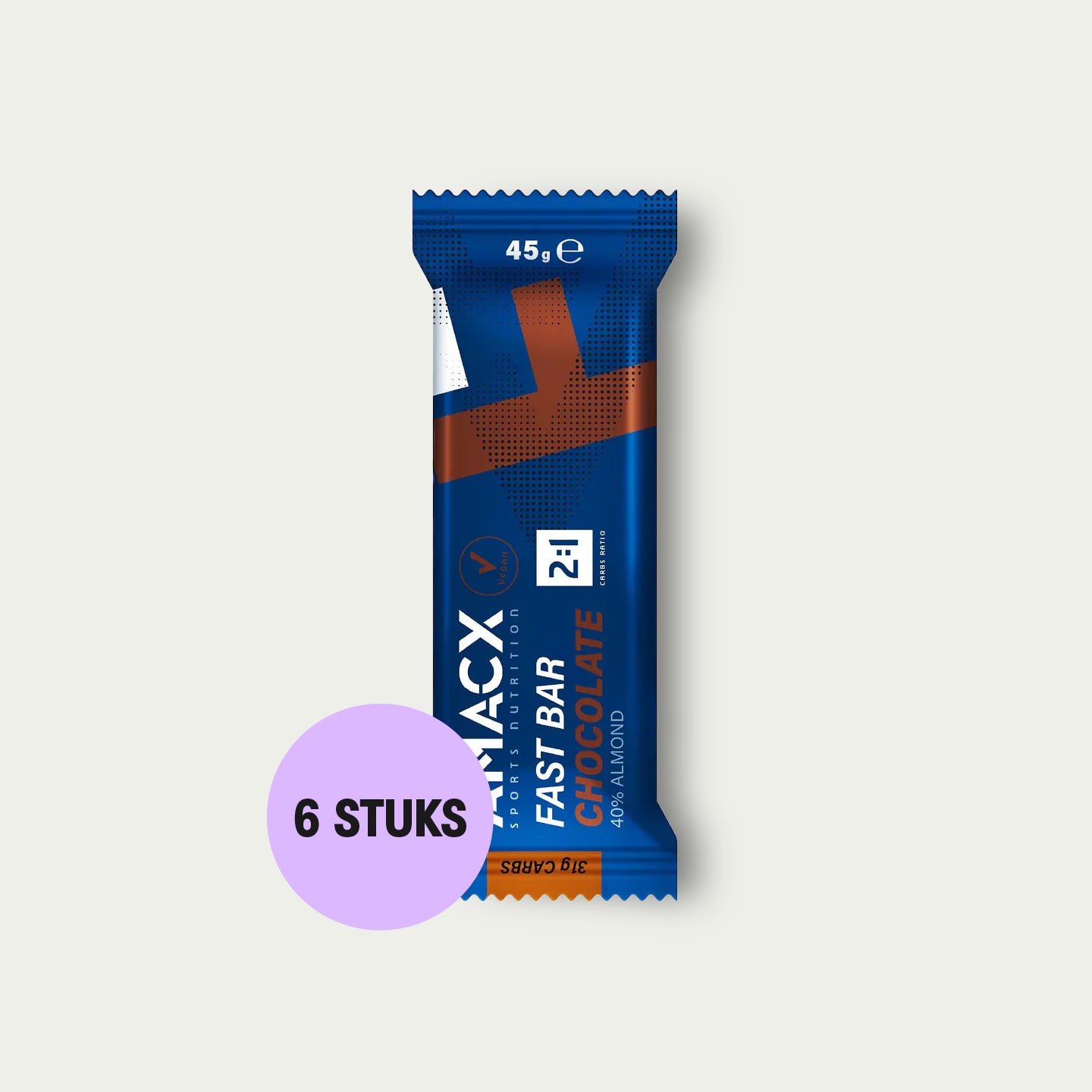 Amacx Fast Bar Chocolate 6 stuks – energiereep voor hardlopen met snelle koolhydraten en 2:1 glucose-fructose.
