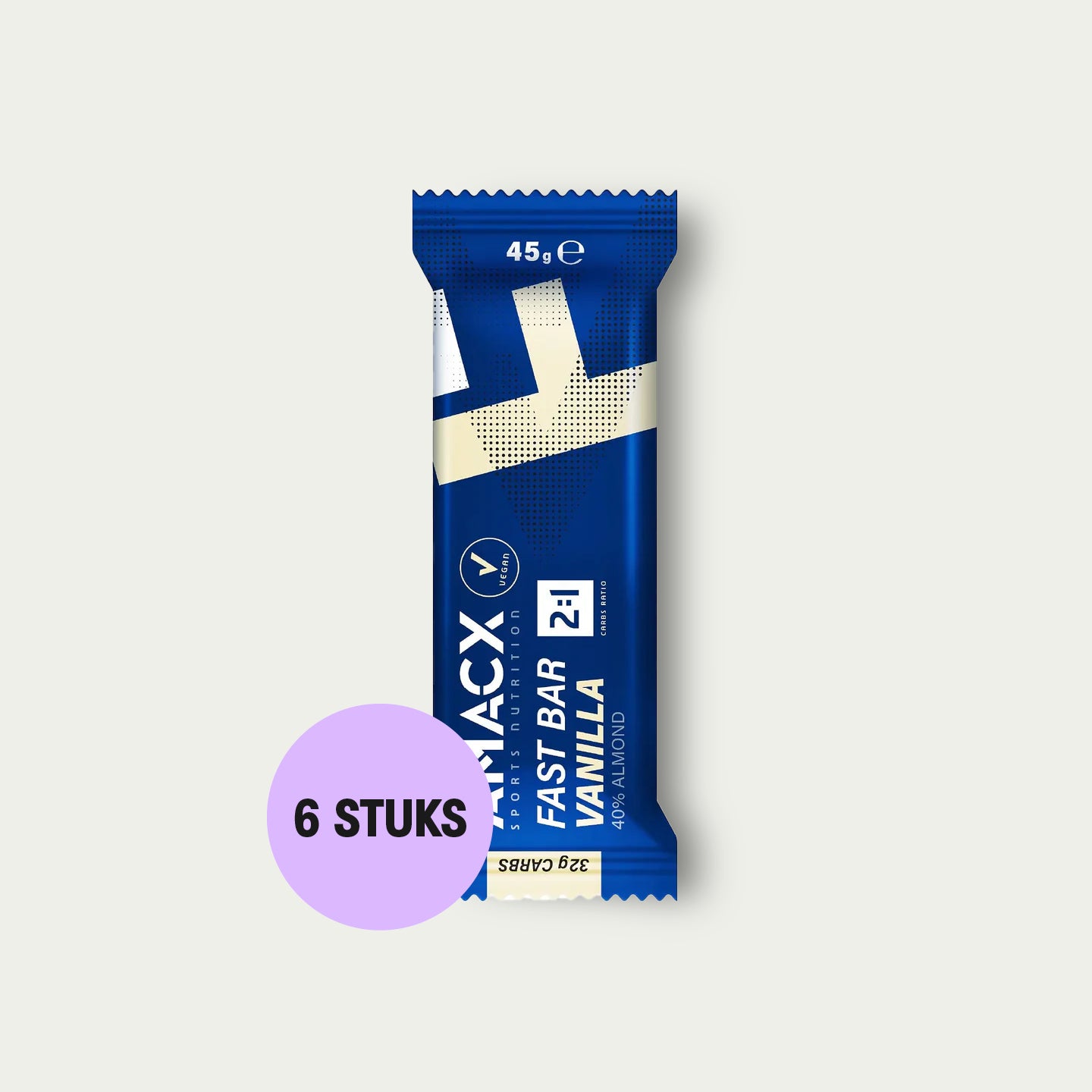 Amacx Fast Bar Vanilla 6 stuks – energiereep met koolhydraten en amandel voor snelle energie bij duursport.