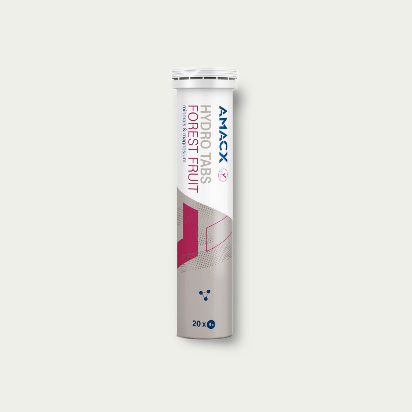 Amacx Hydro Tabs Forest Fruit – elektrolyten tabletten met magnesium voor hydratatie en energieherstel.