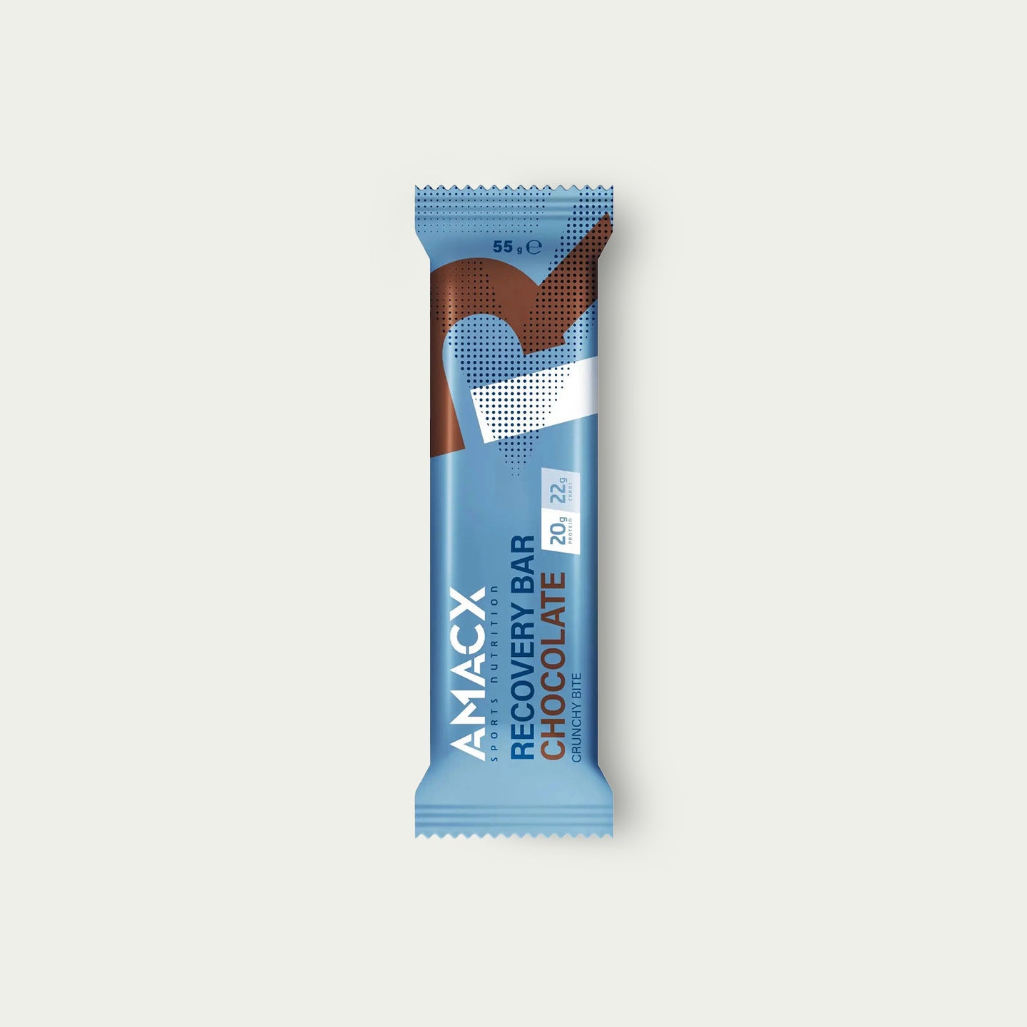 Amacx Recovery Bar Chocolate – eiwitrijke herstelreep met koolhydraten voor spierherstel na training.