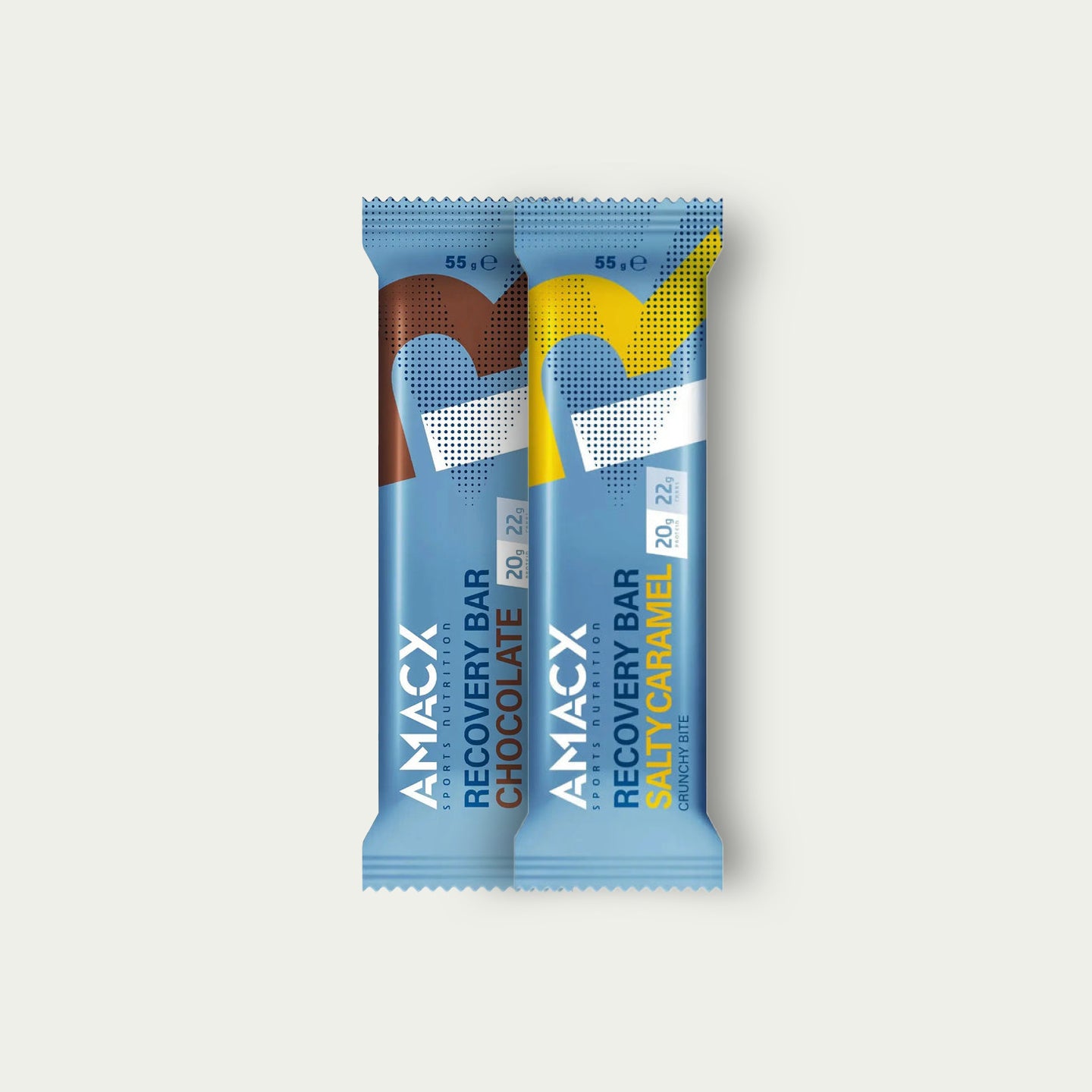 Amacx Recovery Bar Combi – eiwitrijke repen in chocolade en salty caramel voor herstel na trainin