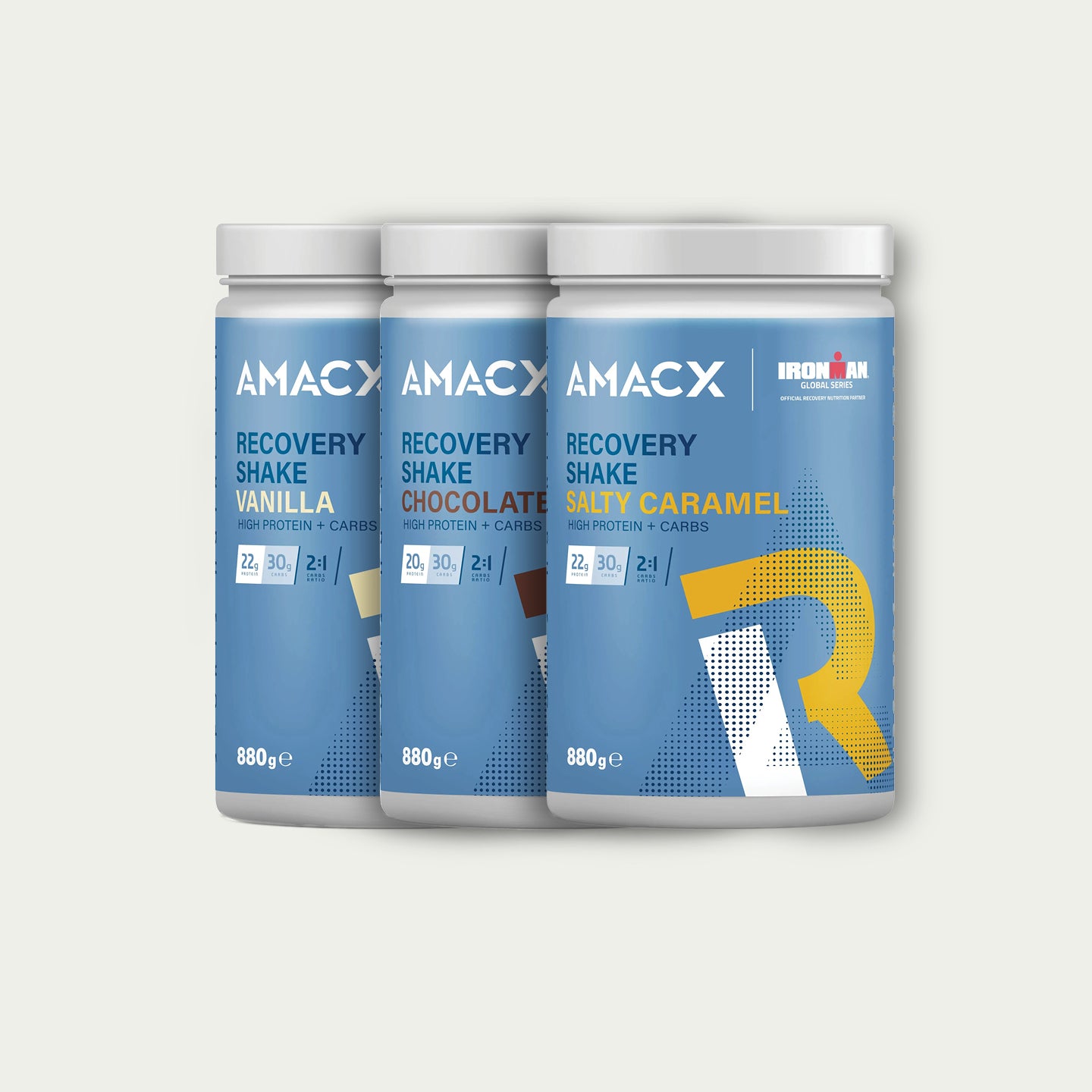 Amacx Recovery Shake Combi – eiwitrijke hersteldrank in vanille en chocolade voor spierherstel na training.