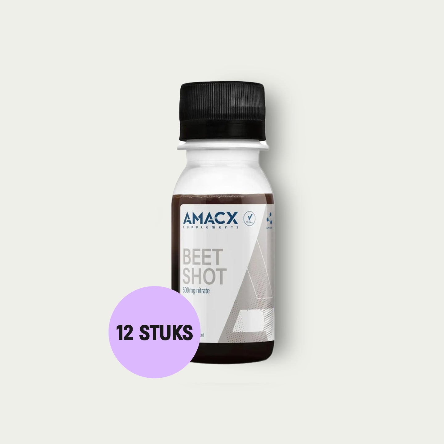 Amacx Beet Shot 12 stuks – nitraatshot ter ondersteuning van zuurstofopname en uithoudingsvermogen.