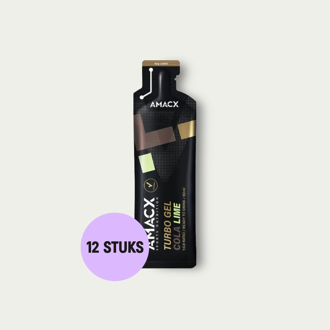 Amacx Turbo Energy Gel Cola Lime 12 stuks – sportvoeding kortingspakket met energy gels voor triathlon.