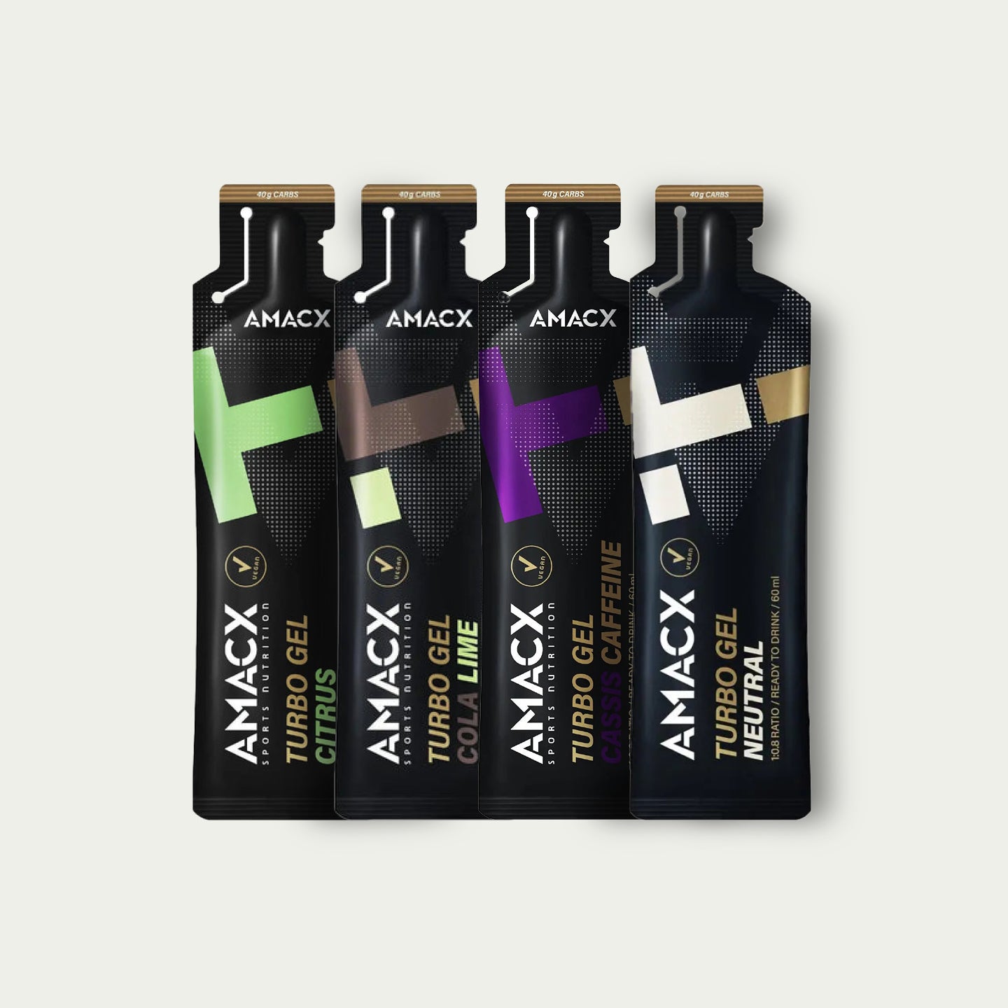 Amacx Turbo Energy Gel combipack – sportvoeding aanbieding met citrus, cola en cassis gels voor marathon.
