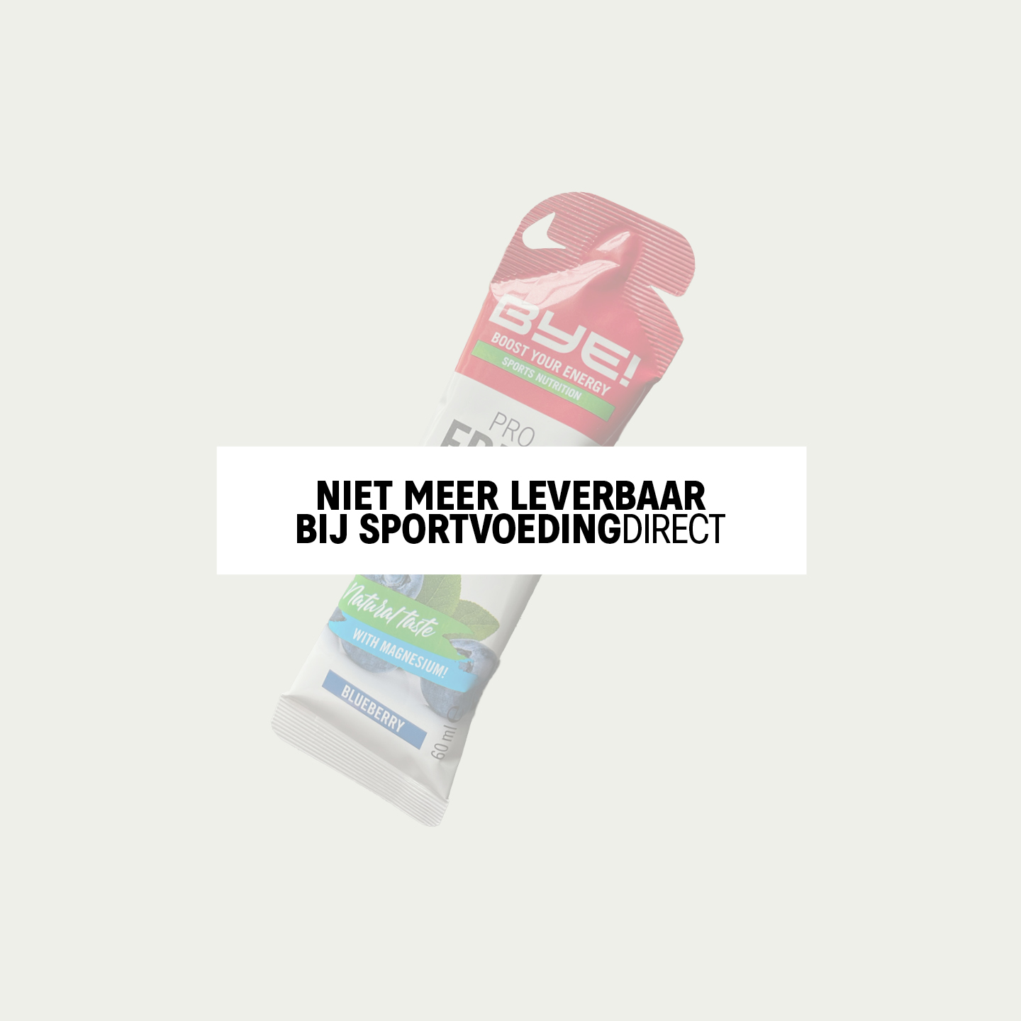 Energiegels van BYE smaak blauwebes. makkelijk open te scheuren, ook tijdens het sporten