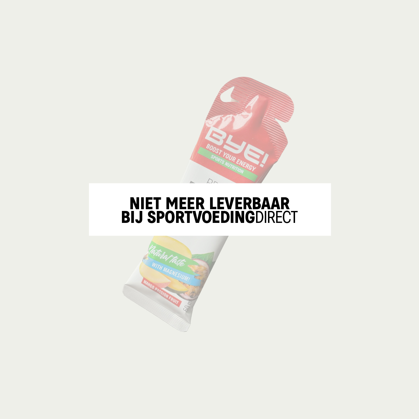 Gel met de smaak Mango van het Nederlandse sportvoedingmerk BYE. Verkrijgbaar bij SportvoedingDirect