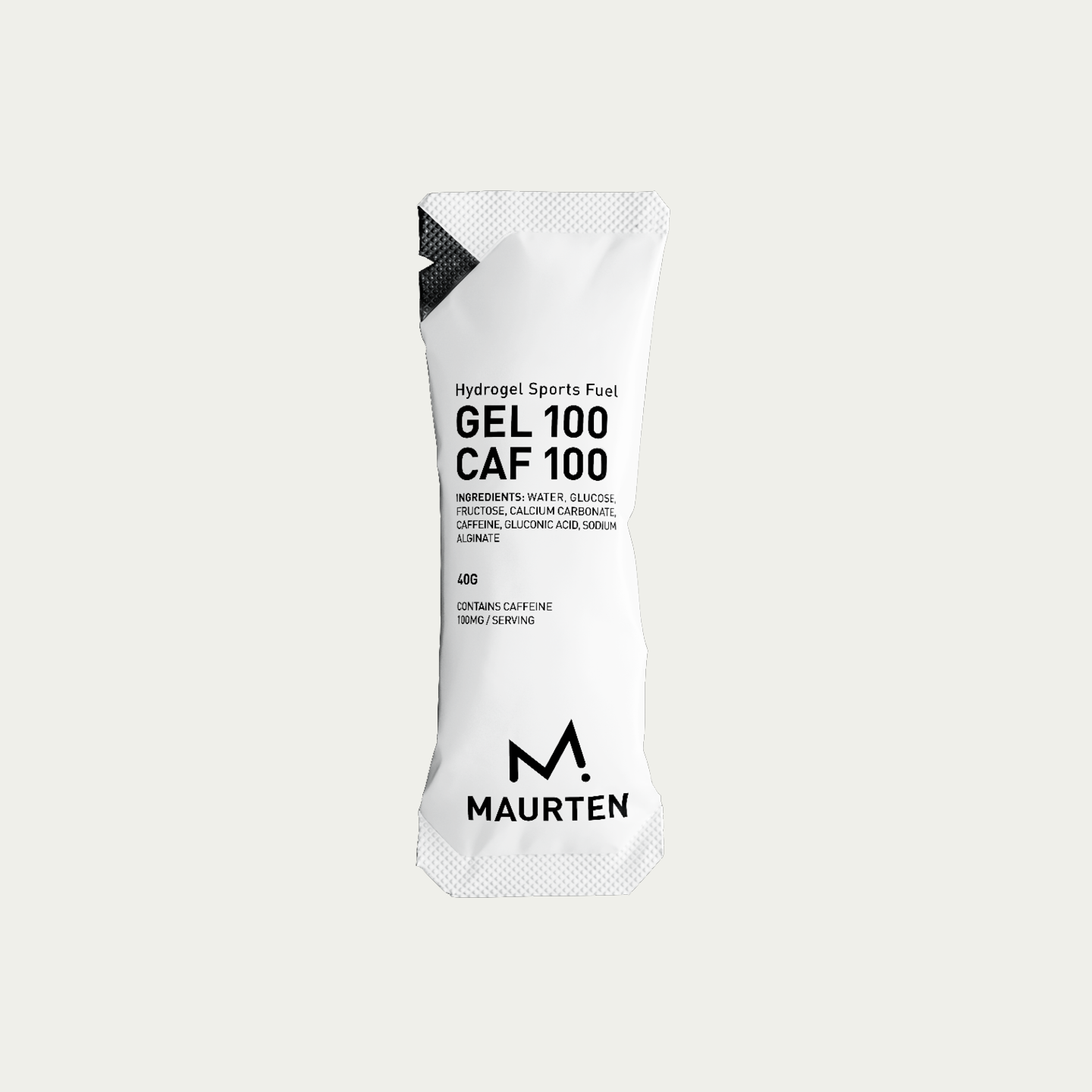 cafeïne gel voor het wielrennen van het merk Maurten. De Gel 100 Caf 100 heeft 100mg cafeïne voor een eindboost