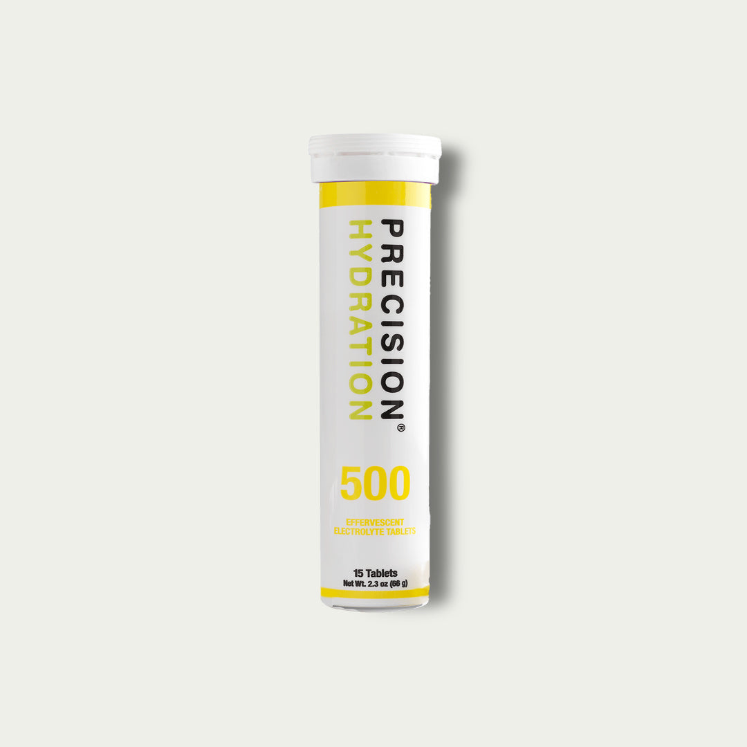 Precision Electrolytes Tablets 500 – elektrolytentabletten voor wielrennen met balans van zout en mineralen.