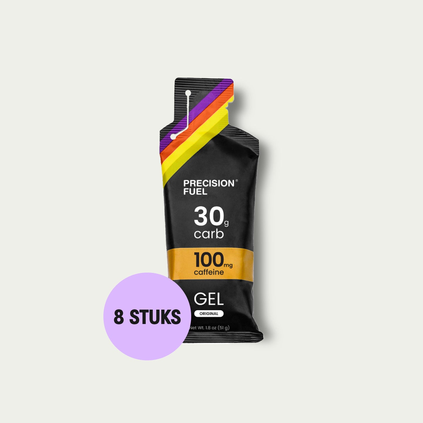 Precision Energy Gel 30 Caffeine 8 stuks – energy gel met cafeïne voor wielrennen en lange ritten.