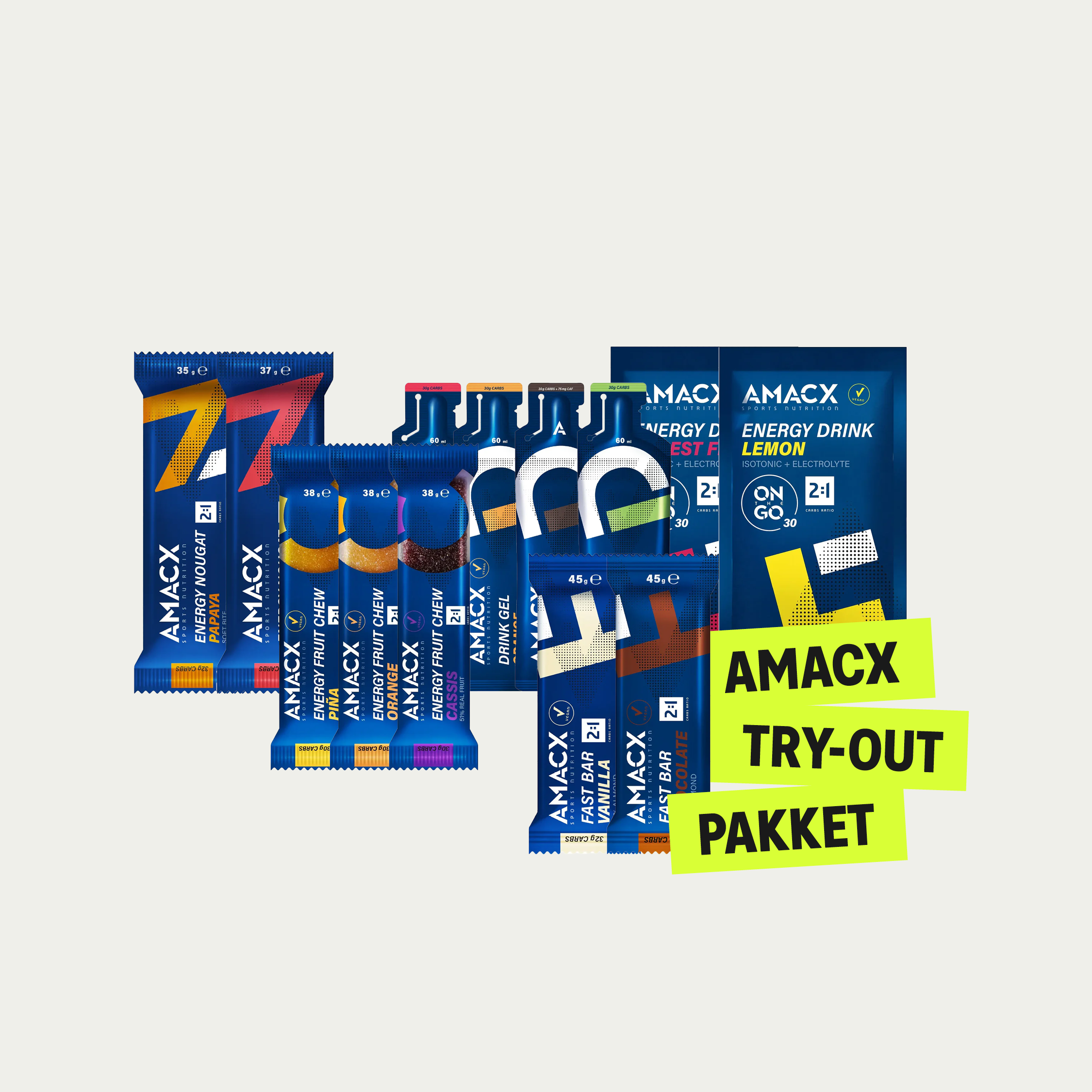 Amacx Try-Out Pakket – ontdek welke sportvoeding bij je past, zonder te gokken tijdens de race.
