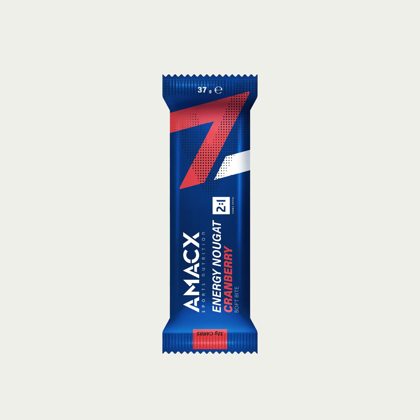 Verpakking van Amacx Energy Nougat Cranberry energiereep bij SportvoedingDirect
