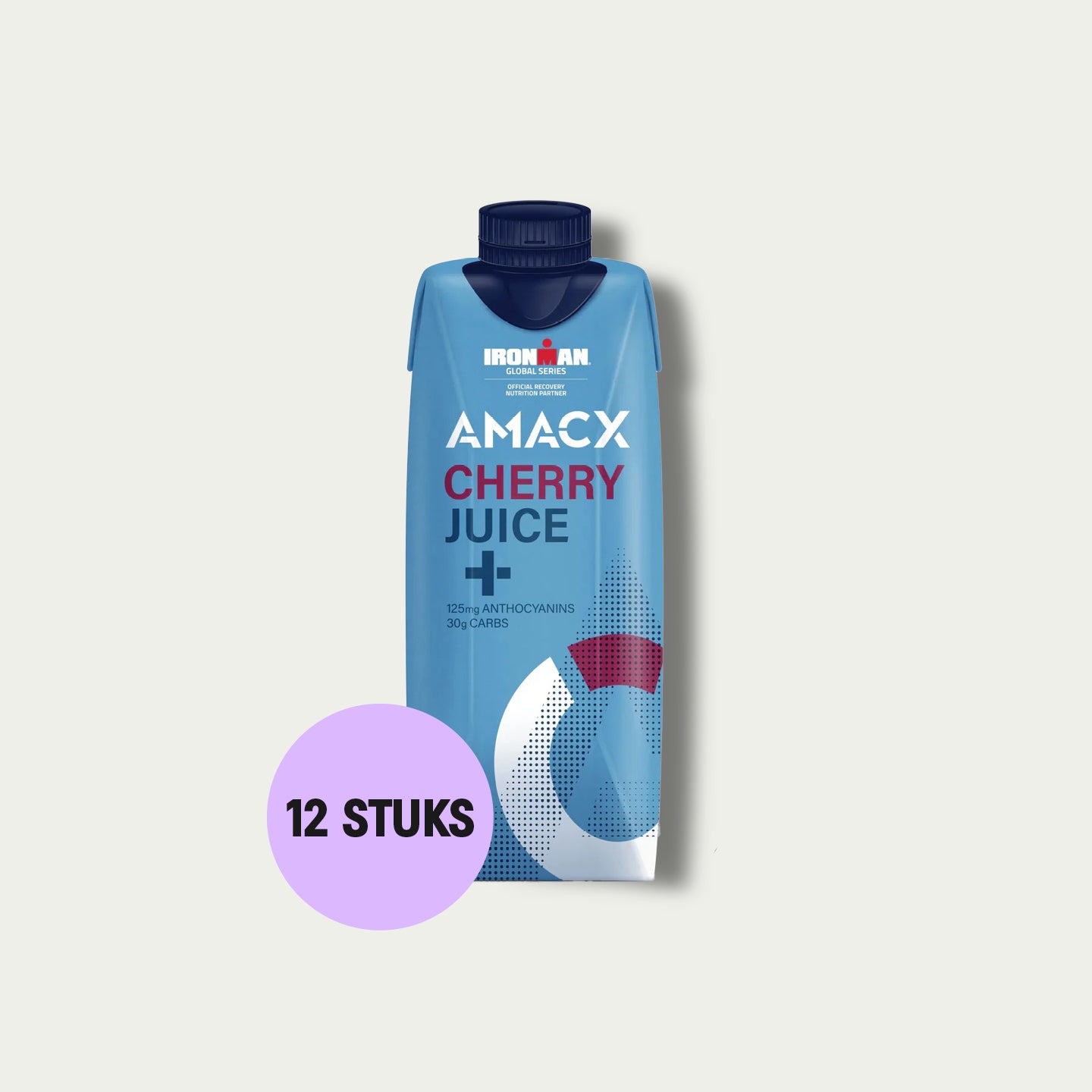 Amacx Cherry Juice, 12 stuks – kersensap met 100 mg anthocyanen voor herstel na wielrennen.
