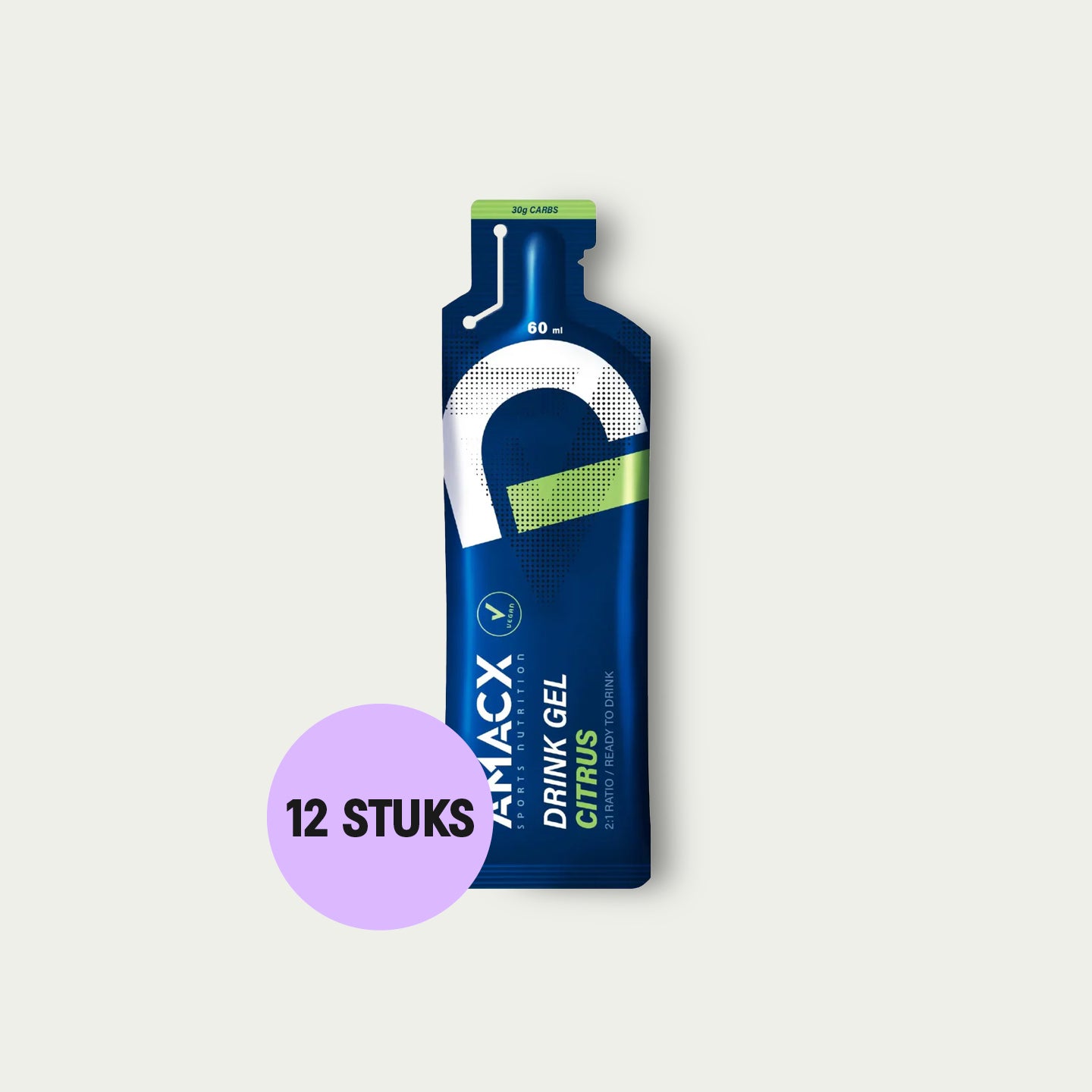 Amacx Drink Gel Citrus 12 stuks – energy gel met citrussmaak voor triathlon en intensieve inspanningen.