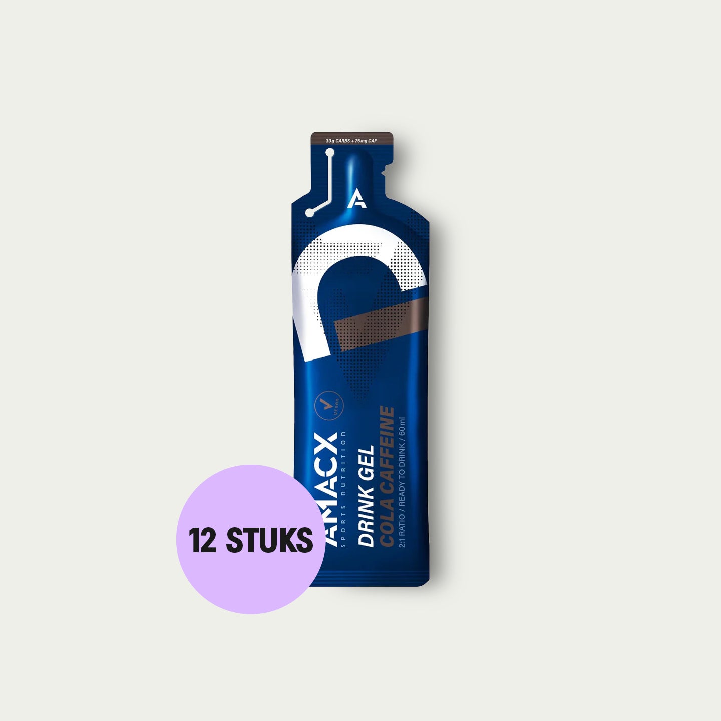 Amacx Drink Gel Cola Caffeine 12 stuks – energy gel met cafeïne voor triathlon en duurprestaties.