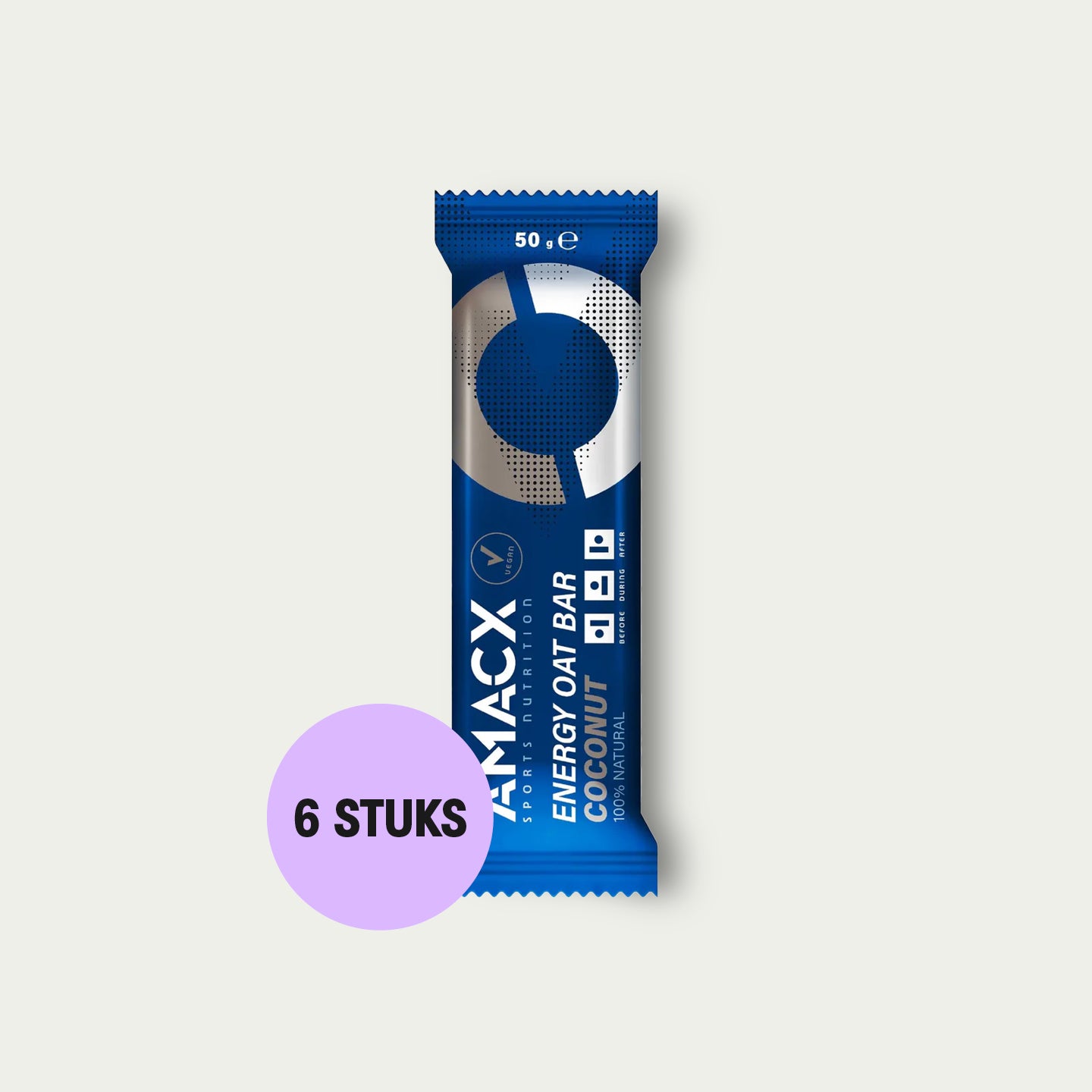 Amacx Energy Oat Bar Coconut 6 stuks – energiereep met kokos voor hardlopers en intensieve trainingen.
