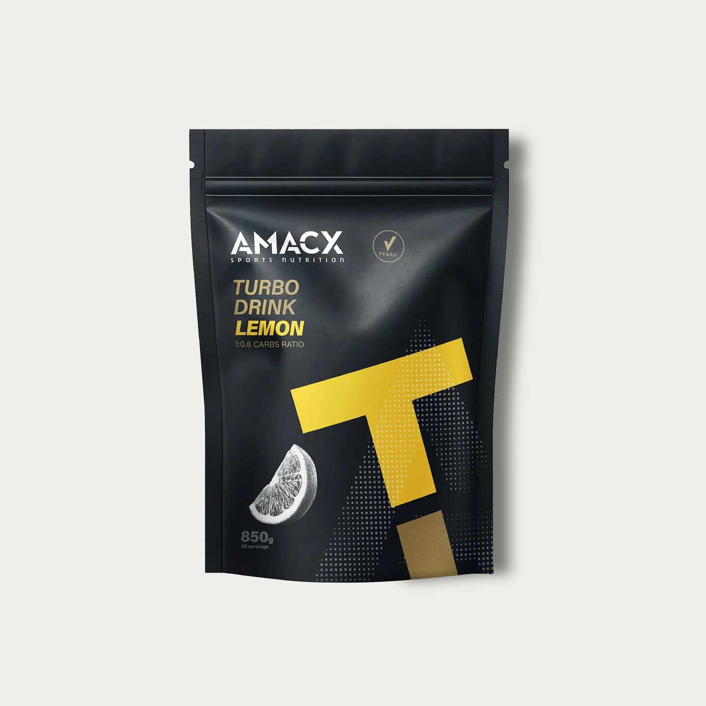 Amacx Turbo Drink Lemon – frisse isotone sportdrank met koolhydraten, ideaal voor triathlon.