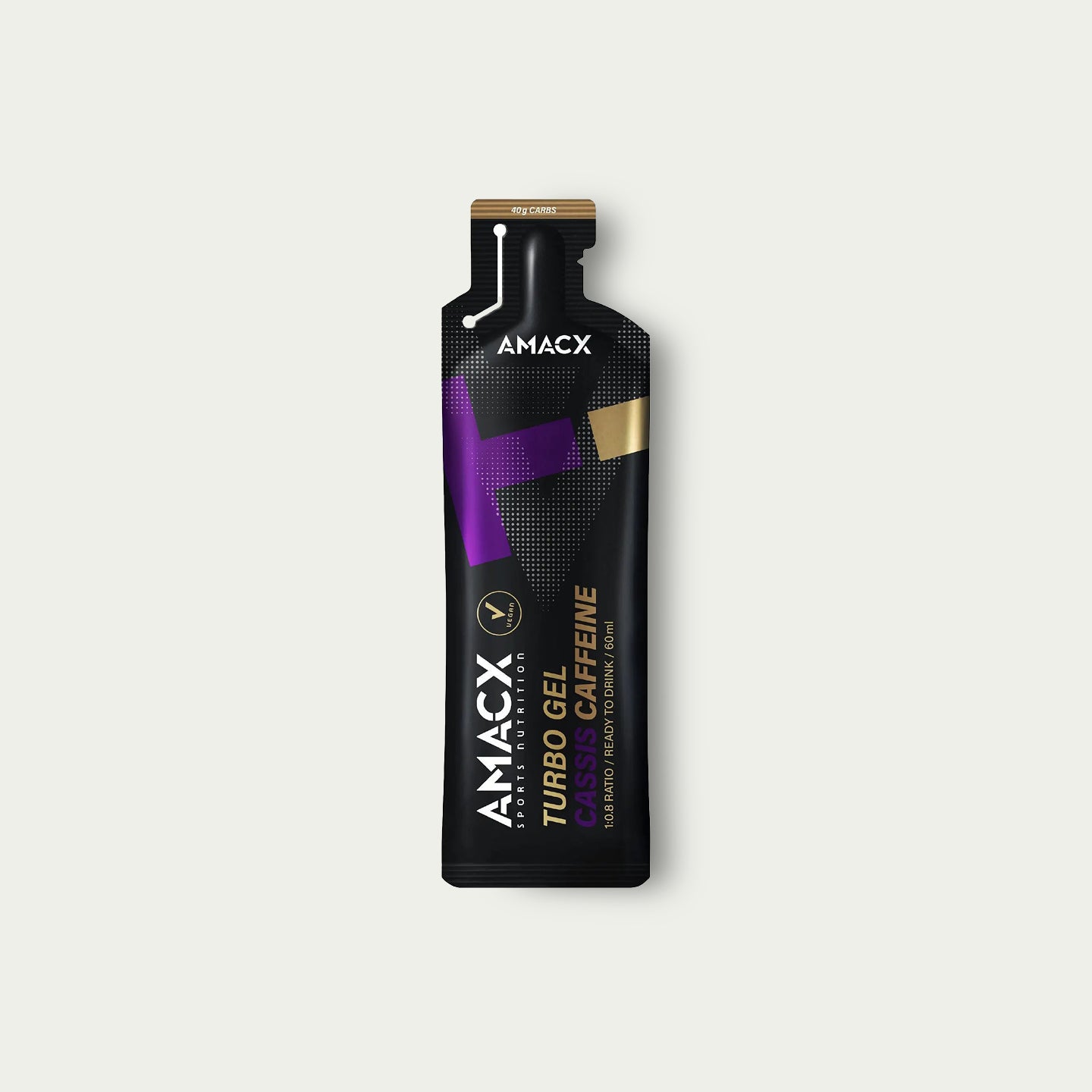 Amacx Turbo Energy Gel Cassis Caffeine – krachtige energy gel voor triathlon, sportvoeding aanbieding.