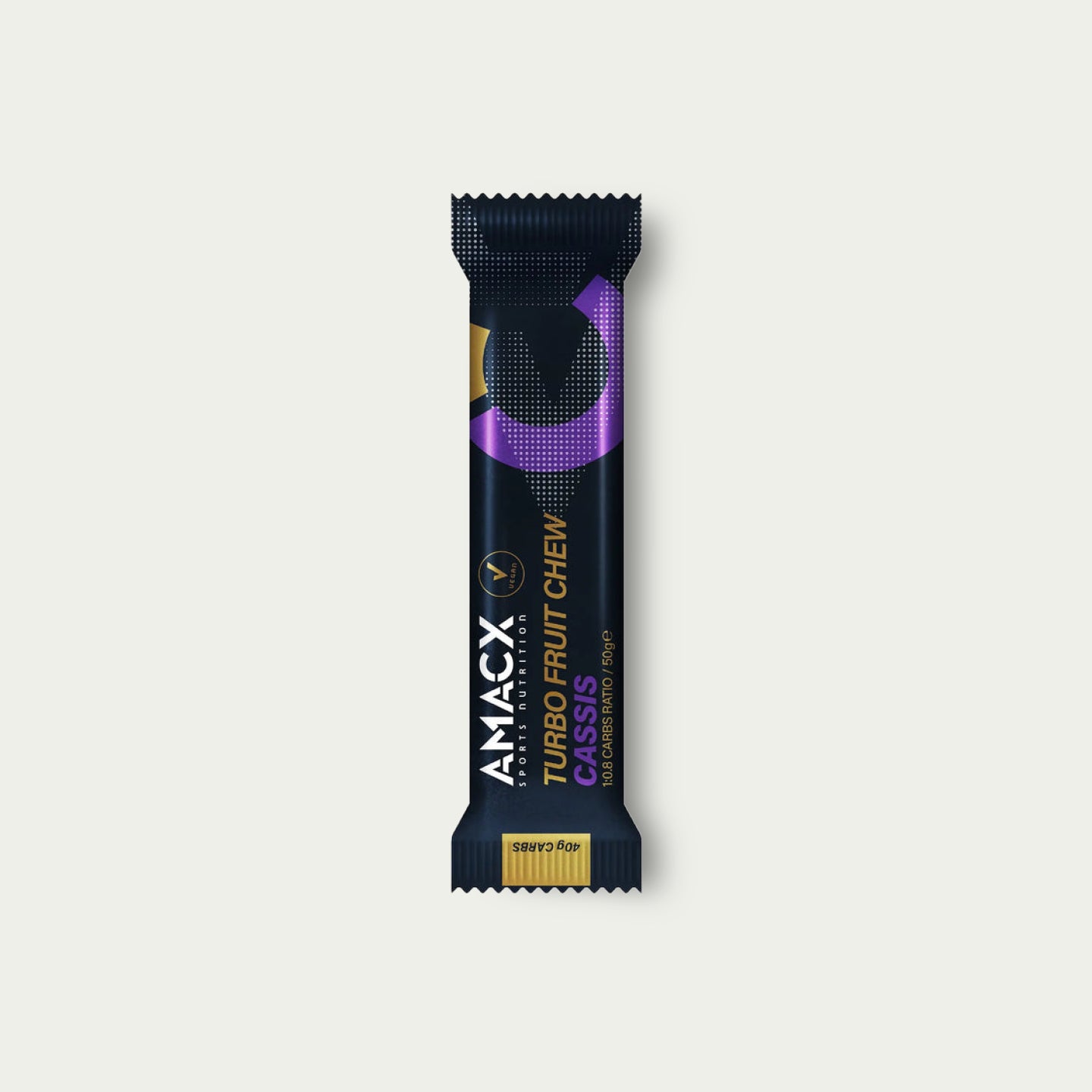 Amacx Turbo Fruit Chew Cassis – sportvoeding aanbieding met bessen­smaak, ideaal voor marathon.