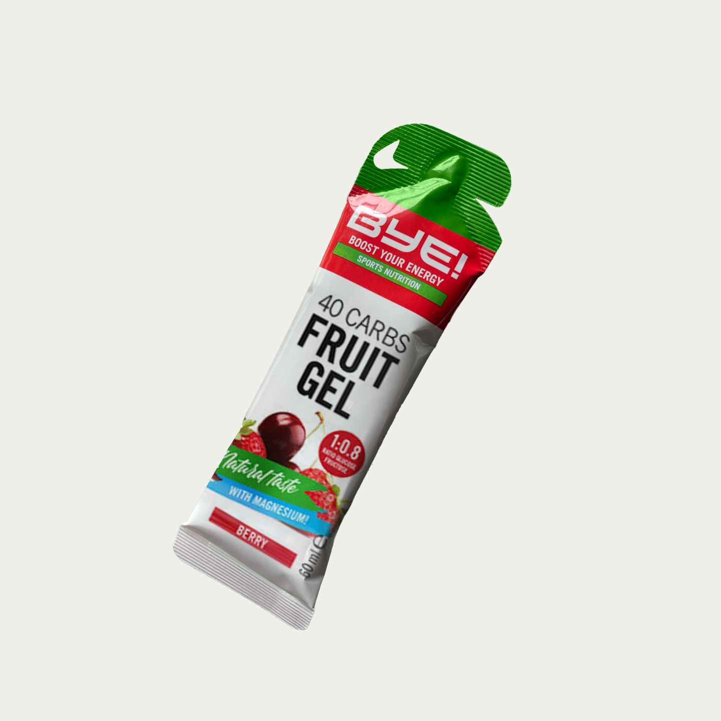 Gelletjes voor het hardlopen. 40 gram koolhydraten per gel. BYE 40Carbs Fruit 