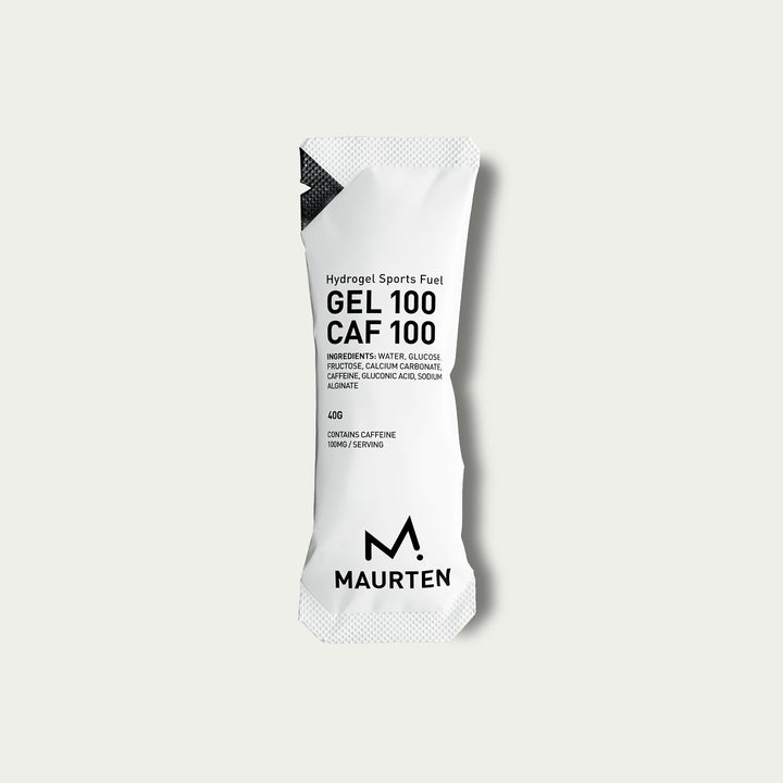 Maurten Gel 100 CAF 100 energiegel met 25 gram koolhydraten en 100 mg cafeïne