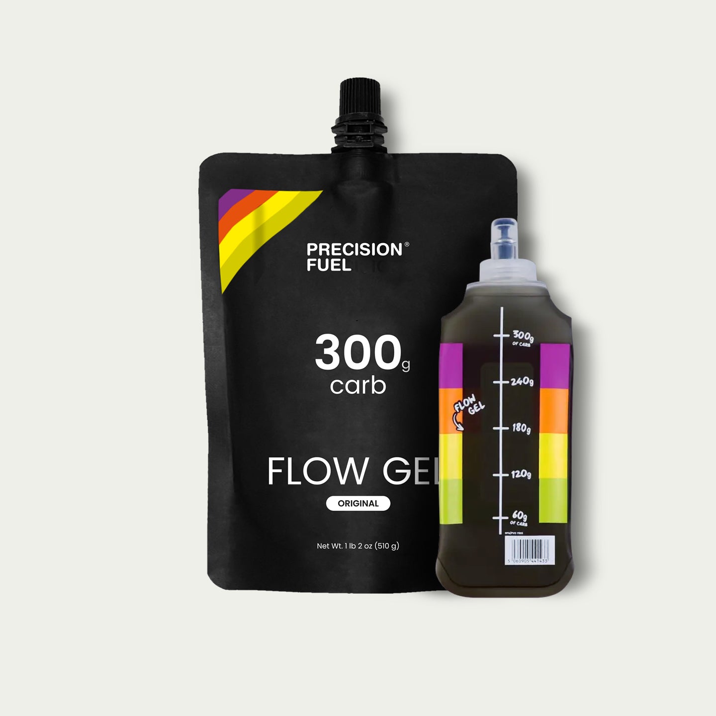 Precision Energy Gel 300 Flask – herbruikbare flask met energy gel voor fietsen en marathon.