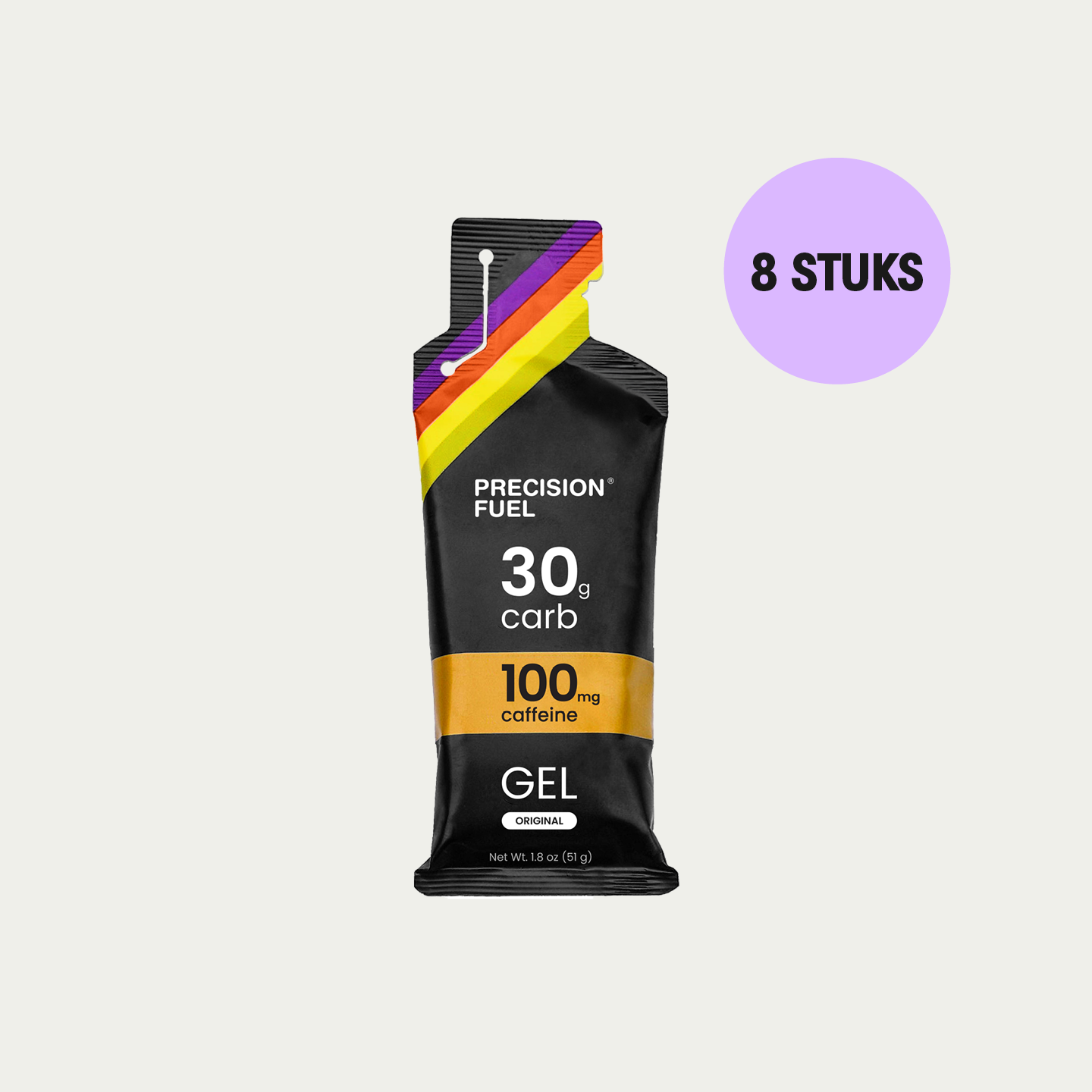 Precision Fuel en Hydration Energie gels met 30 gram koolhydraten en 100 mg caffeine bij sportvoedingdirect